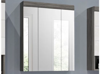 Kúpeľňová skrinka so zrkadlom Scout, šedý dub