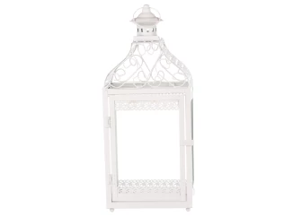 Kovový lampáš Mirja 50 cm, biela antik