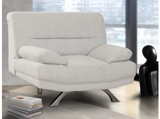 Kreslo Bruno, šedo-biela tkanina