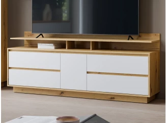 TV skrinka Foggia 188 cm, dub artisan/biela