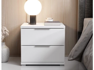 Nočný stolík s 2 zásuvkami Smilla, výška 43 cm, biely