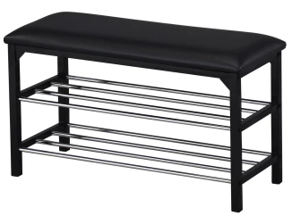 Lavica s priehradkami na topánky Clea, čierna