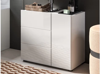 Kúpeľňová skrinka pod umývadlo Vira, 60 cm, biela, lesk