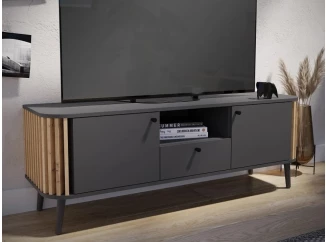 TV skrinka Pure, 138 cm, tmavě šedá/dub artisan