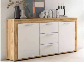 Komoda so zásuvkami Jana, 125 cm, dub wotan/biela