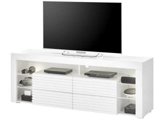 TV stolík Goal, biely/lamely, s osvetlením