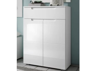 Komoda/botník Spice, lesklá biela