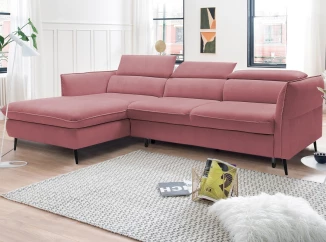 Rohová sedacia súprava Mango, staroružová látka, ľavý roh