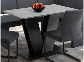 Jedálenský stôl Judith 110x70 cm, čierny/tmavý betón