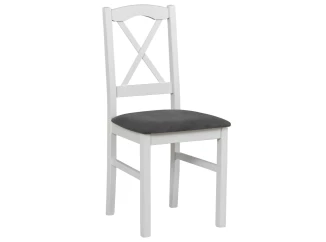 Jedálenská stolička Níla, biela/tmavo šedá látka