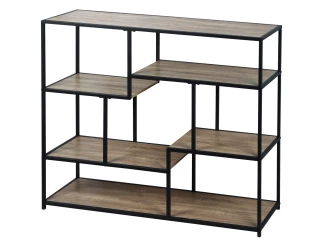 Regál Alessandro, 120 cm, čierny/dub sonoma