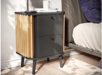 Stolík so šuplíkmi Pure, tmavo šedá/dub artisan