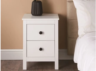 Nočný stolík s 2  zásuvkami Halmstad, biely