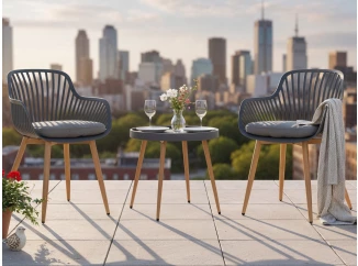 Malý set zahradného nábytku Ziggy, šedý, 3 diely