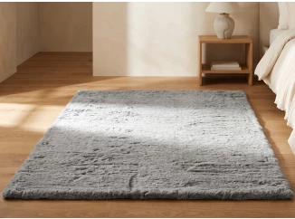 Koberec Bobs 110x170 cm, šedá imitácia králičej kožušiny