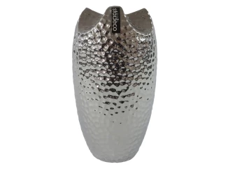 Váza Modern 24 cm, strieborná, atypický tvar