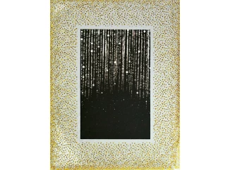 Fotorámik sklenený 10x15 cm, zlaté trblietavé bodky