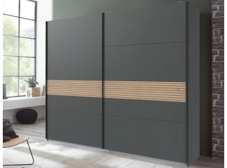 Šatníková skriňa Rotterdam, 225 cm, grafit/dub artisan