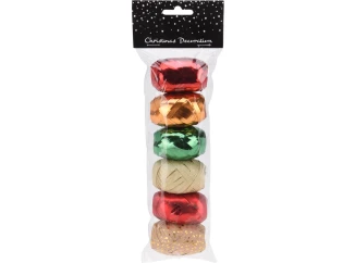 Vianočné stuhy sada (6 ks), farebné