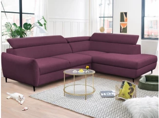 Rohová sedacia súprava Othello, fialová lila látka, pravý roh