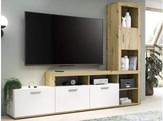 Obývacia stena Jacky, dub artisan/biela