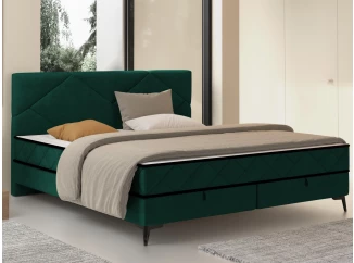 Posteľ Parana 160x200 cm, fľaškovo zelená zamatová látka
