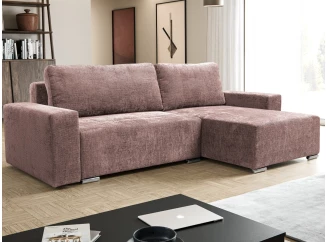 Rohová sedacia súprava Anafi, tmavo ružová látka