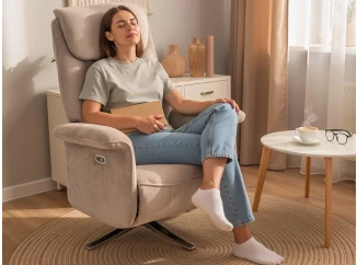 Kreslo s elektrickým polohovaním Locarno, béžová látka