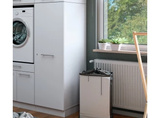 Viacúčelová skriňa s policami Mr. Sauber, 50 cm, biela