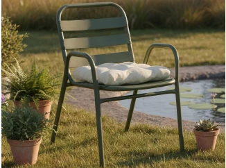 Kovová záhradná stolička Bruto, zelená