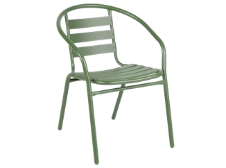 Kovová záhradná stolička Bruto, zelená