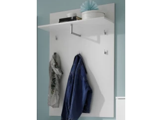 Nástenný vešiakový panel Spice, lesklý biely