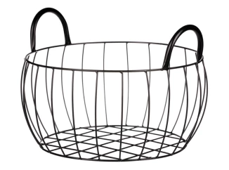 Úložný kôš čierny kov, 31x16 cm