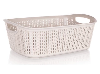 Úložný košík 3 l, krémový, ratanový vzhľad
