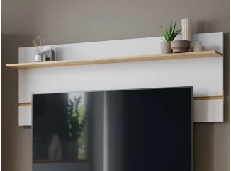 Nástenný panel s policou Foggia 188 cm, dub artisan/biela