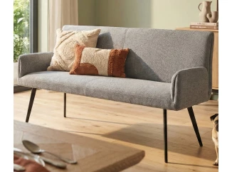 Jedálenská lavica s podrúčkami Kassandra, holubia šedá tkanina