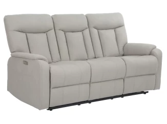 Trojmiestna pohovka s elektrickým polohovaním Fiona, svetlo šedá látka