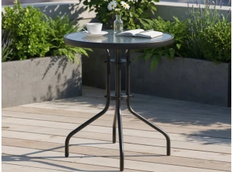 Okrúhly záhradný stôl Plano, priemer 60 cm, čierny