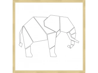 Rámovaný obraz Geometrický slon, 40x40 cm