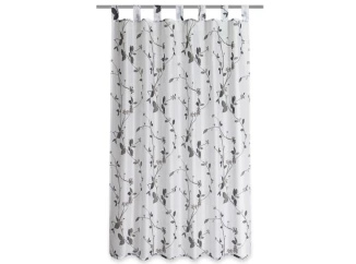 Záves Roma 140x160 cm, lístky, šedo-biely