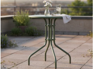 Okrúhly záhradný stôl Plano, priemer 60 cm, zelený