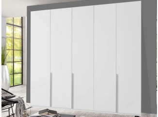 Šatníková skriňa New York D, 225 cm, biela/biely lesk