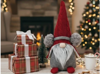 Dekorácie Vianočný škriatok, 39 cm