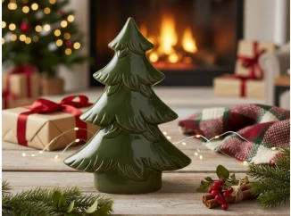 Vianočná dekorácie Stromček 21 cm, zelená