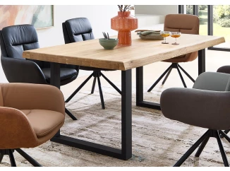 Jedálenský stôl z dubového dreva Chris U, 180x100 cm