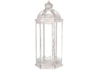 Kovový lampáš Ambia 63 cm, biela antik