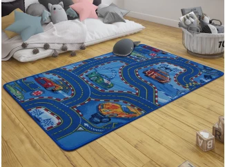 Koberec Autá 100x150 cm, modrý