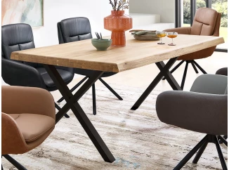 Jedálenský stôl z dubového dreva Chris X, 180x100 cm