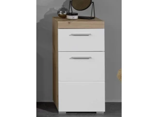 Kúpeľňová stojaca skrinka Amanda 802, sukový dub/biely  lesk