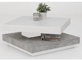 Konferenčný stolík Andy, biely / sivý betón